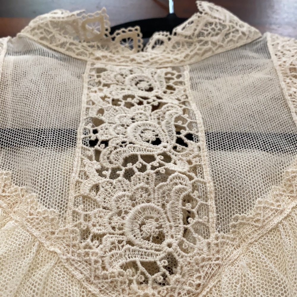 Vintage Prairie Wedding Dress Lace Cyreld Paris Parisian Handmade 50's-70’s - Picture 16 of 17